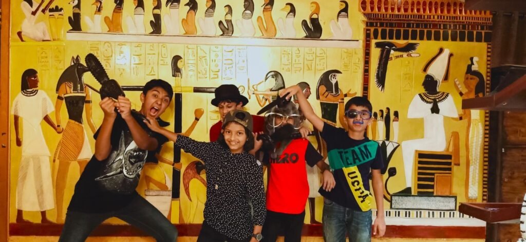 Kids playing escape room